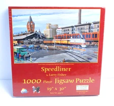 SunsOut Speedliner Railroad 1000 PC Jigsaw Puzzle Larry Fisher 19x30" #49420 NEW