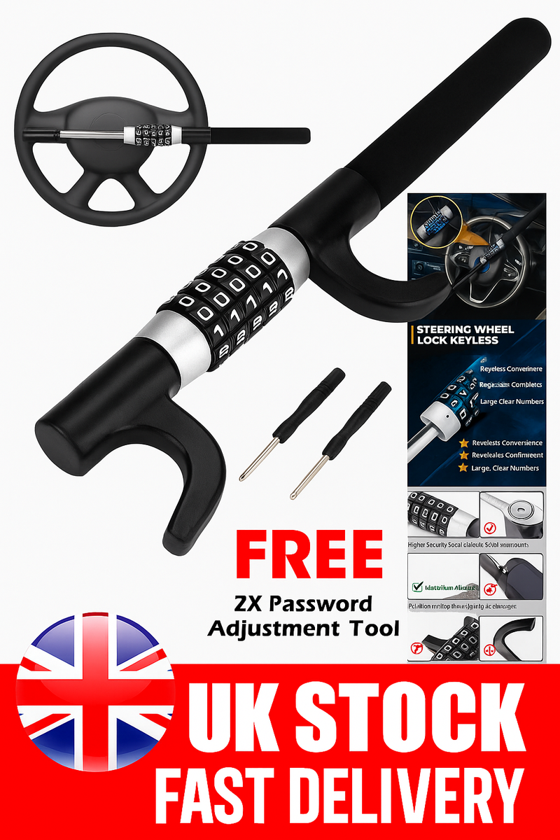 Heavy Duty Steering Wheel Lock – 5-Digit Password Anti-Theft