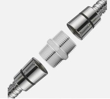 Shower Hose Extension Connector Chrome Stainless Steel 1/2 Male to Male