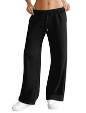 Womens Wide Leg Sweatpants Interior Drawstring Baggy Sweat Pants with Pockets...