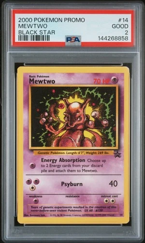 2000 POKEMON PROMO BLACK STAR #14 MEWTWO PSA 2