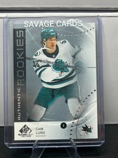 2025-26 Upper Deck SP Game Used RC Cam Lund #AR-CL Authentic Rookies Sharks