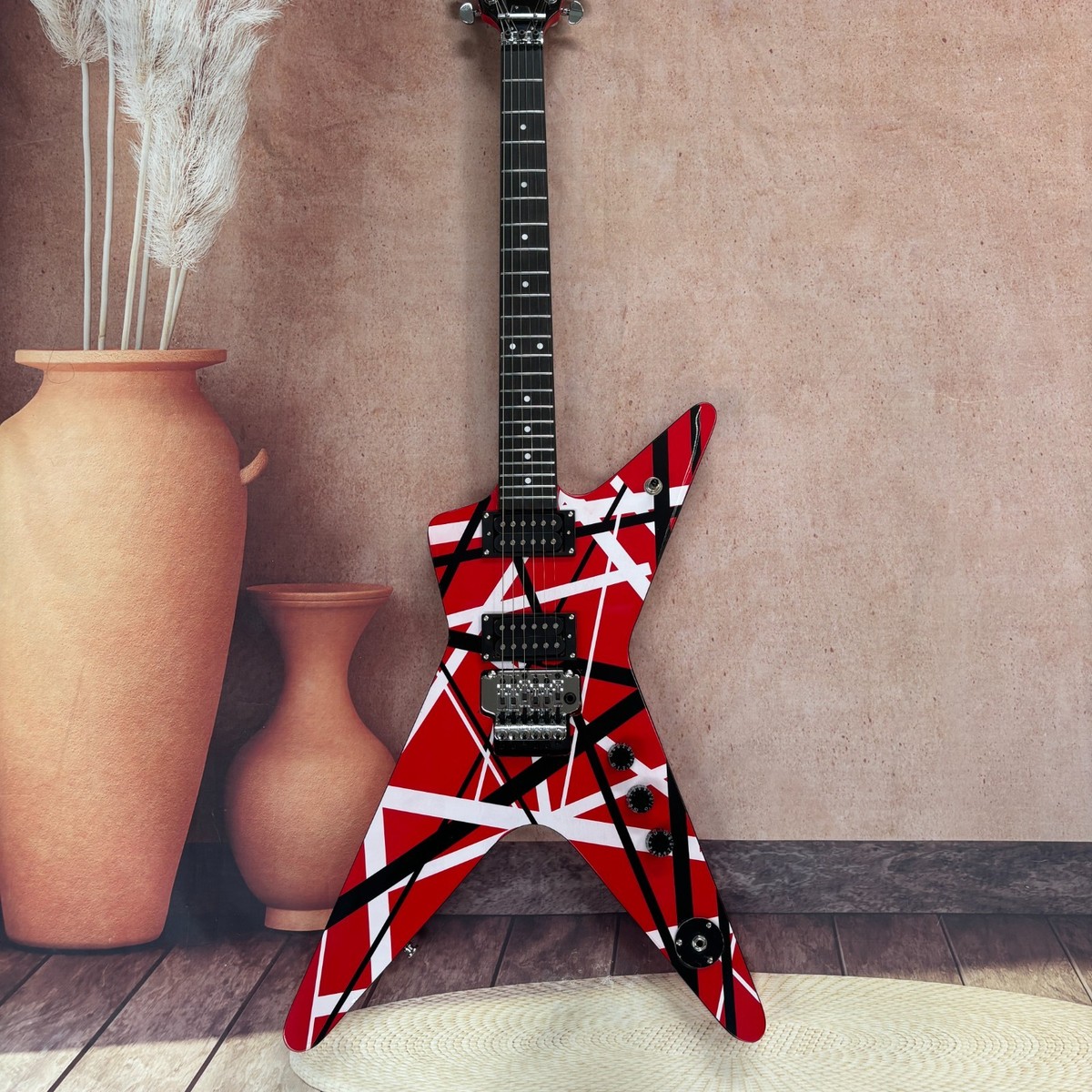Dime Style Electric Guitar – Red Lightning Graphic Razorback | eBay
