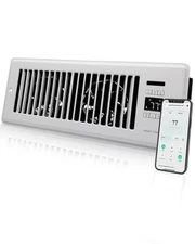 Super Quiet Register Booster Fan for 4" x 12" Register Holes, Smart Vent with...
