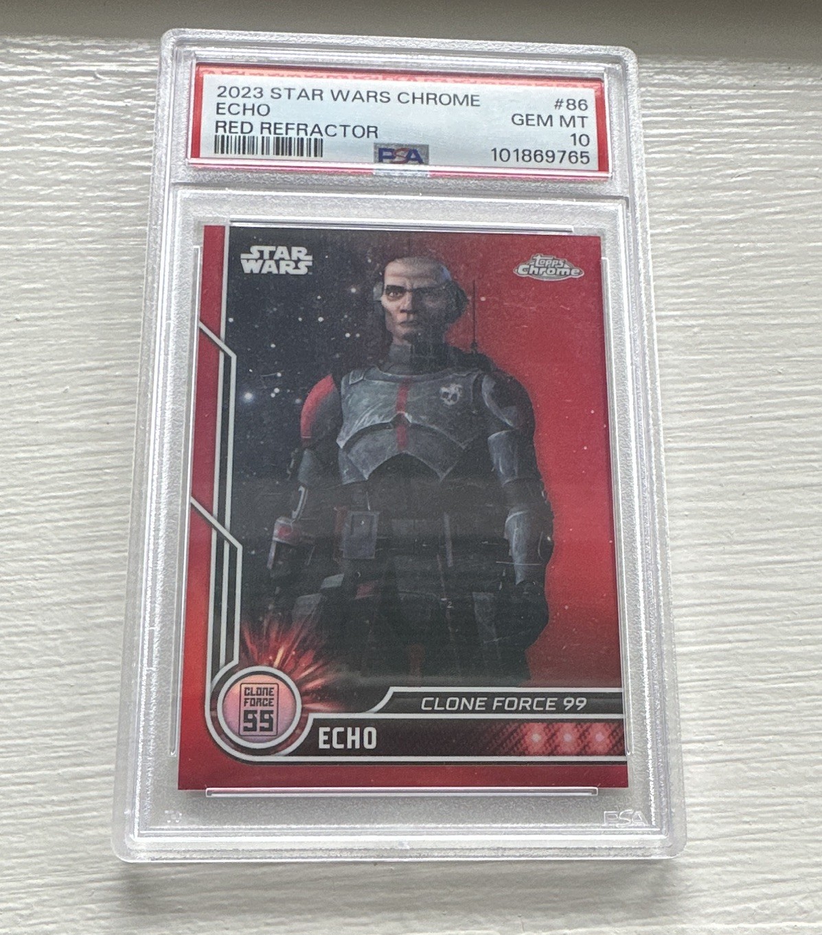 Topps 2023 Star Wars Chrome Echo #86 Red Refractor 3/5 PSA 10
