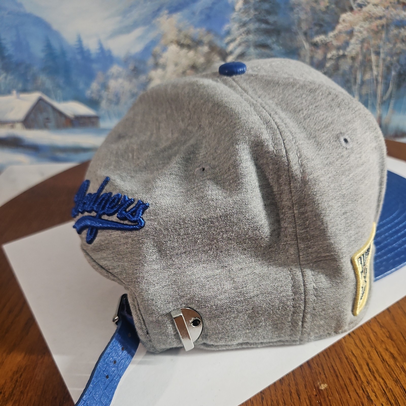Brooklyn Dodgers SCRIPT STRAPBACK Grey Royal Hat … - image 4