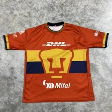 Pumas UNAM Jersey Mens Large Orange Navy Liga MX Soccer #10 DHL Telcel Sponsor