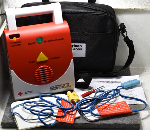 American Red Cross AED Training Practice Device English or Spanish complete set