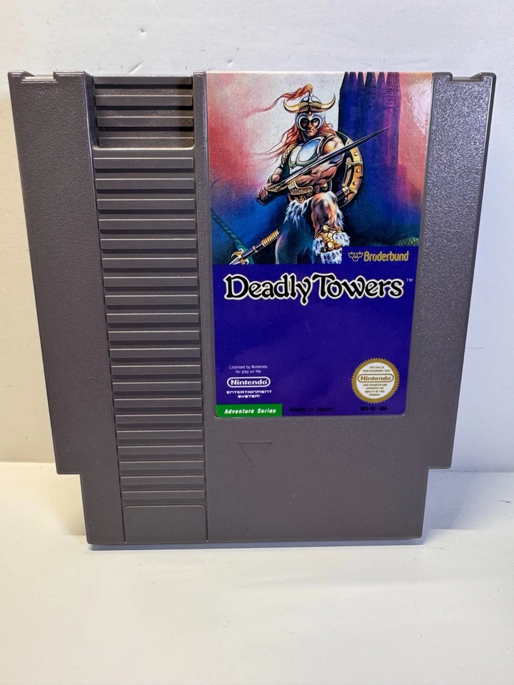 Deadly Towers (Nintendo NES, 1987) Authentic. Tested. 3-Screw ver. GREAT LABELS - Image 2 of 4