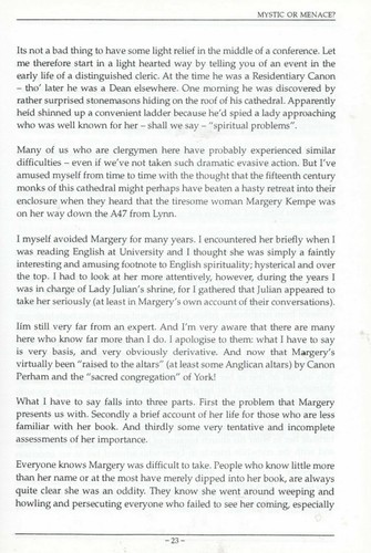 Julian Of Norwich Margery Kempe 1996 Norfolk Cathedral Christian Lecture Book - Picture 5 of 5