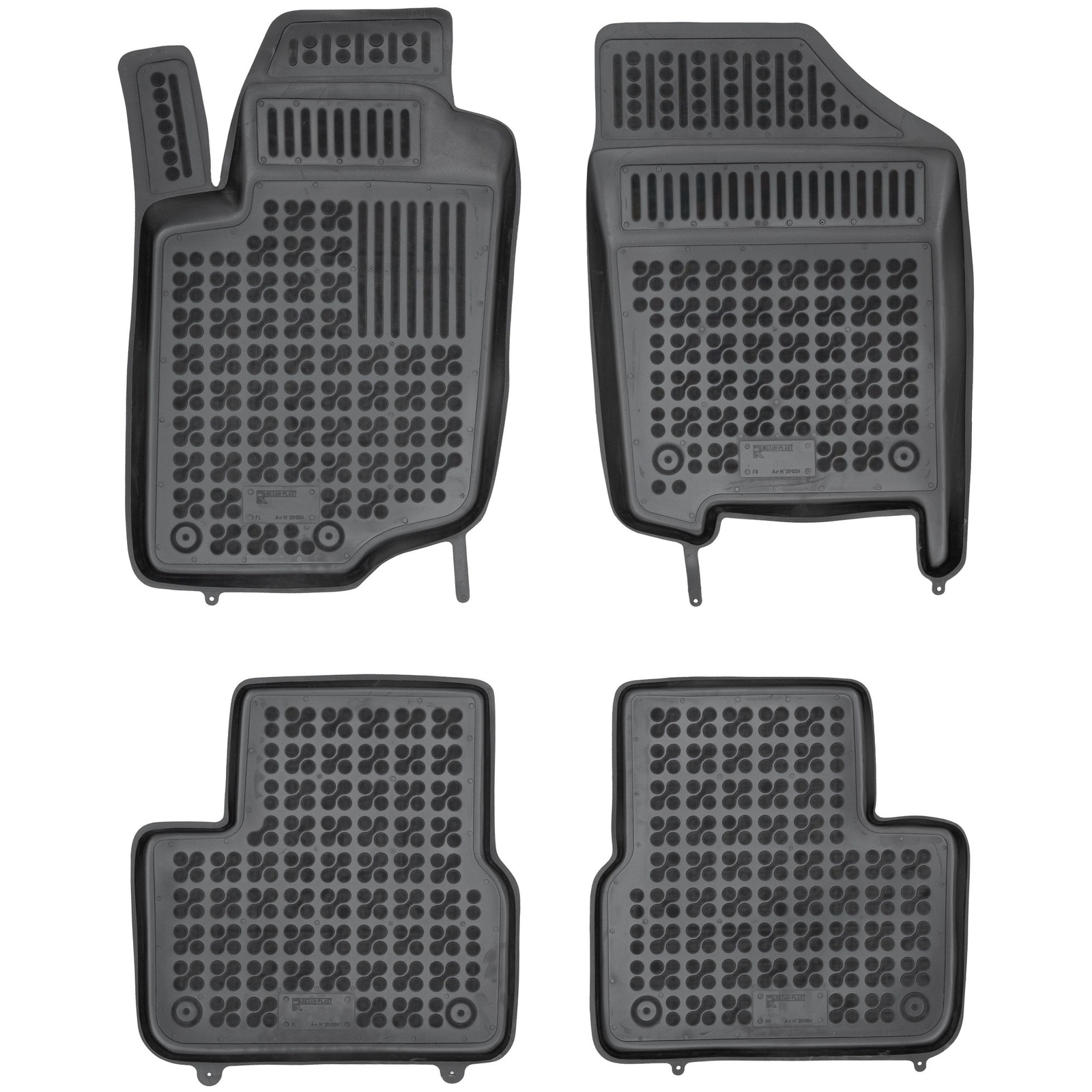 Tapis de sol caoutchouc Peugeot 207 2006 2007 2008 2009 2010 2011 2012 Rezaw-Plast noir
