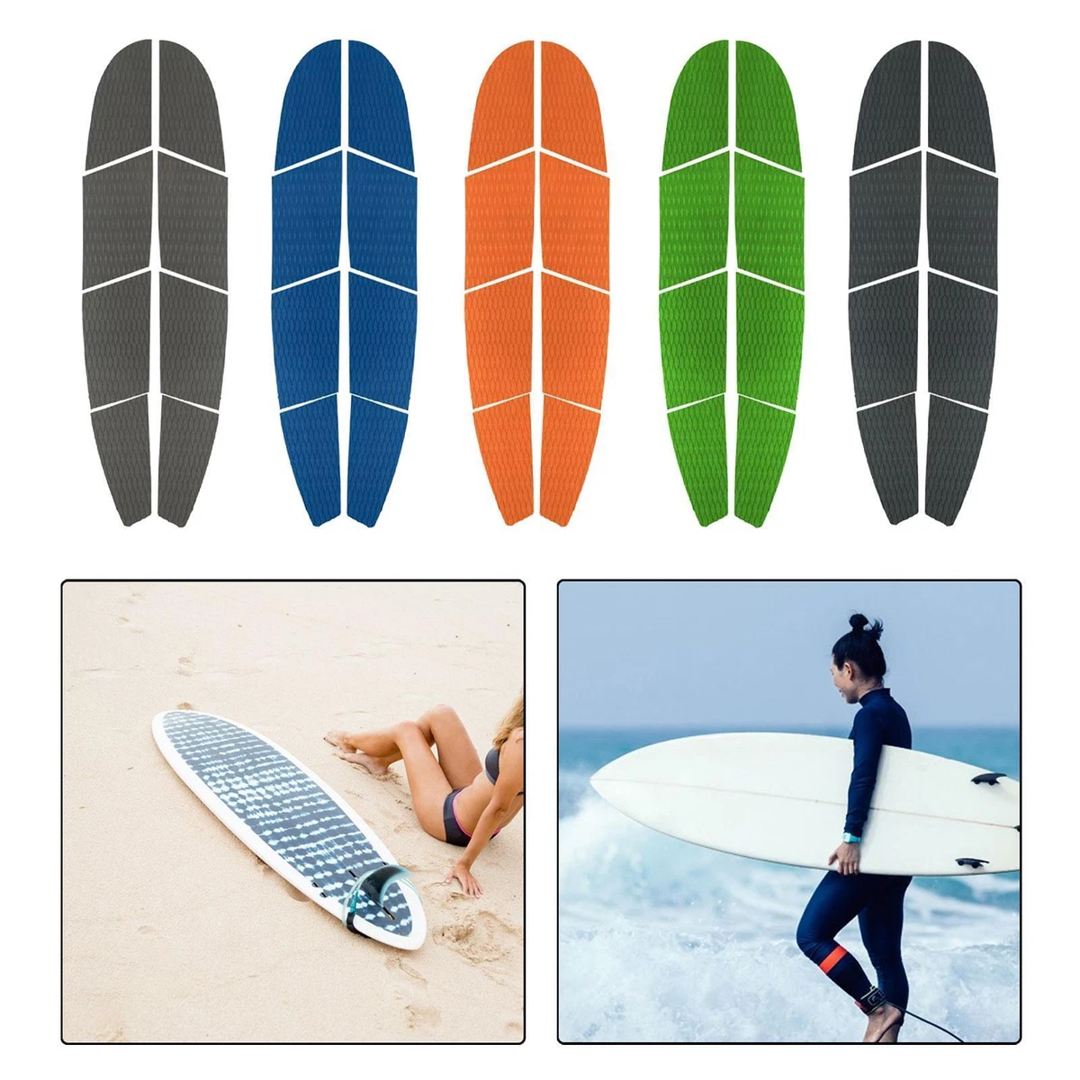 8Pcs Surfboard Traction Pads for Grip Surf Surf Boards Skimboard