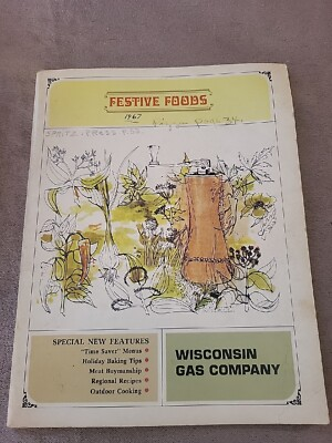#ad #ad 1967 Wisconsin Gas Company Festive Foods Cookbook $3.50