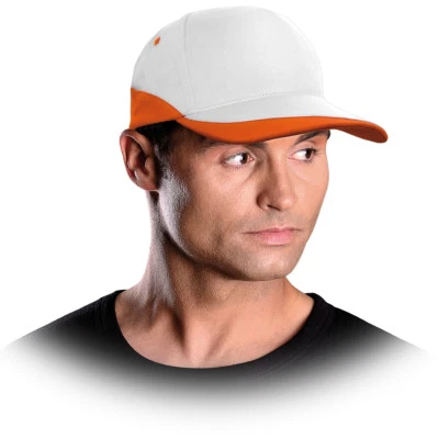 Cappy Kappe Cap Mütze Schirmmütze Modern Top Qualität Weiß Orange Gr. 57-61 NEU - Bild 1 von 2
