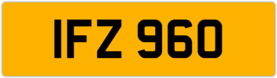IFZ 960 I 3x3 DATELESS PRIVATE NUMBER PLATE ISAAC IAN IAIN ISLA IVAN IVY IVOR IS