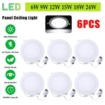 6000K LED Einbaustrahler Panel rund Ultraslim Einbauleuchte Deckenleuchte Spot - Bild 1 von 4