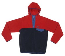 New Patagonia Men's Synch Snap-T Hoody Navy Blue Red Fleece size M - NWT 951