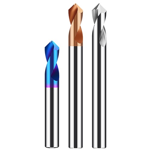 Produktbild von VHM Fasenfräser 90° – 6 Mm Schaft, Wolframstahl, 2 Flöten, Blau Beschichtet, Für Entgraten & Anfasen (50 Mm)