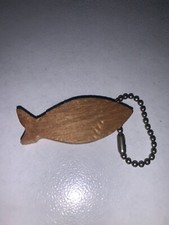 SMALL WOODEN FISH PENDANT KEYCHAIN