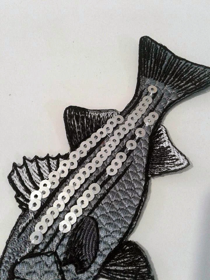 Fish with Sequins Embroidered Patch Applique - Image 3 of 4