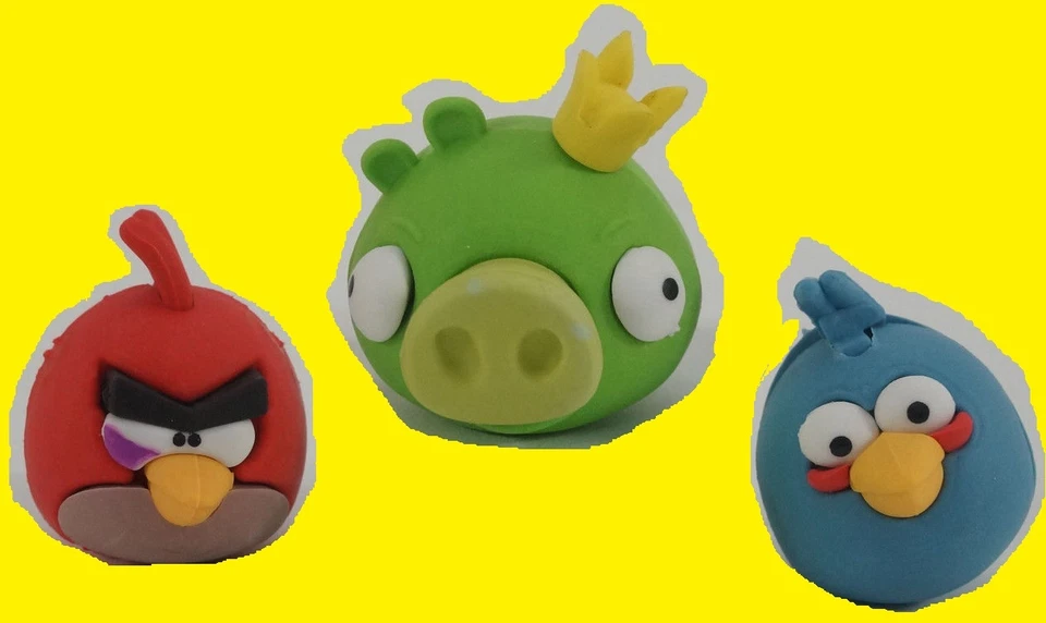 Angry Birds лот из 4 Eraseez головоломка ластик пакеты 3 персонажей в фольге упаковка! Новый - Изображение 2 из 4