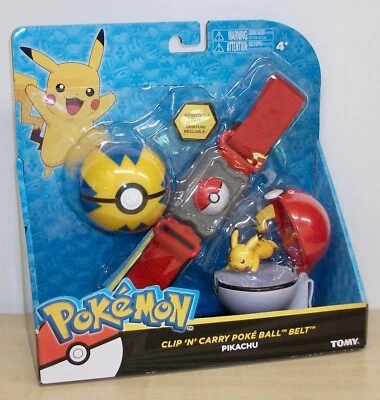 TOMY Pokemon - Clip N' Carry Poke Ball Gürtel mit Pikachu Actionfigur **Brandneu**