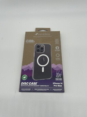 NEW Apple iPhone 14 Pro Max Nimble Disc Case Clear with Magsafe 10ft Drop Test