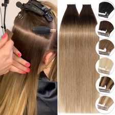 Ombre Thick Tape In Russian Remy Human Hair Extensions Skin Weft Thick 200g 80ps