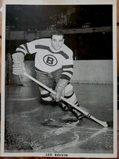 LEO BOIVIN 1950S BLUELINE PHOTO RARE NHL HOCKEY BOSTON BRUINS CELTICS RED SOX 