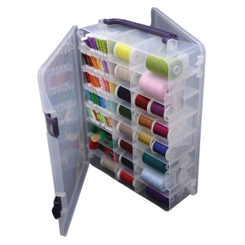 48 Grid Sewing Organizer Double-Sided Storage Box Universal Carrying ...