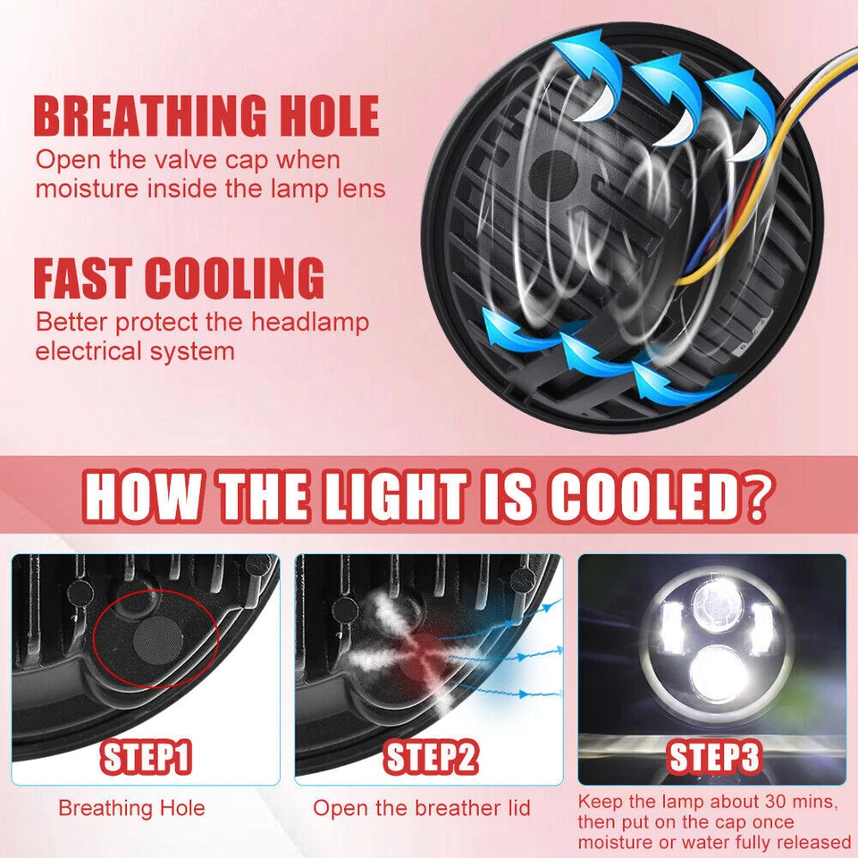 Faro LED 5 3/4 5,75" para Harley-Davidson Sportster 1200 Nightster XL1200N Foto 4 de 4