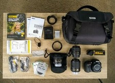 NIKON D3300 NIKKOR 18-55MM, 55-200MM, MICRO 40MM LENSES INCLUDED  ACCESSORIES