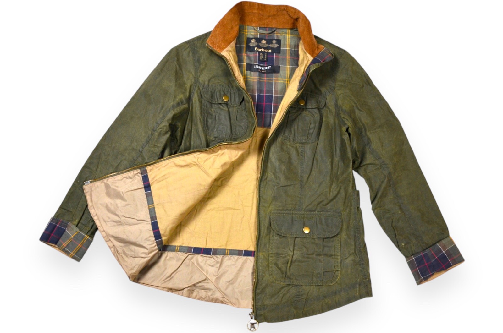 Women's Barbour Lightweight Filey Jacket Wax Green England Size 12