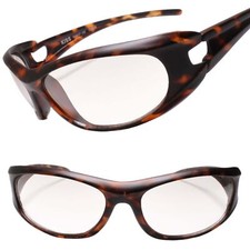 Sporty Design Athletic Active Lifestyle Wrap Tortoise Sunglasses Light Tint Lens