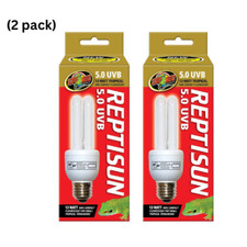 Zoo Med ReptiSun 5.0 UVB Tropical Mini Compact Fluorescent Lamp 13W 2 Pack 