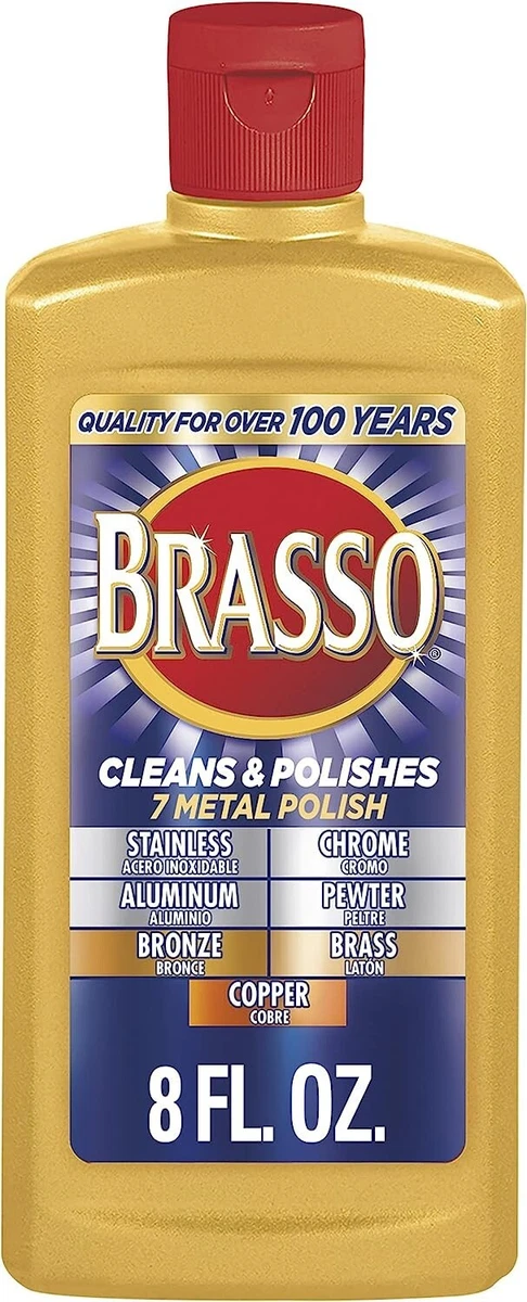  Brasso Metal Polish, 8 Oz Bottle for Brass, Copper, Stainless,  Chrome, Aluminum, Pewter & Bronze, 8 Oz (Pack of 2) : Health & Household