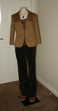 Bnwt Hallhuber Basic Size 10 Stretch Cotton 3/4 Sleeve Rich Camel Unlined Jacket