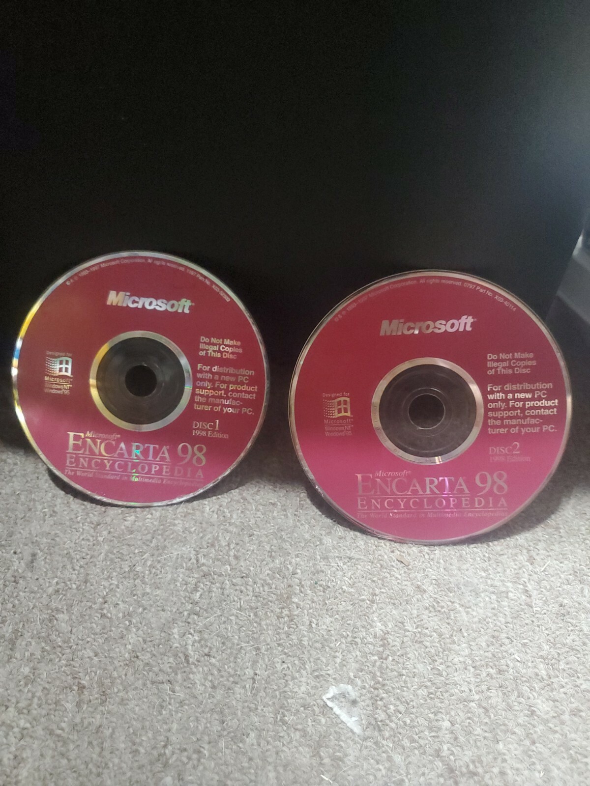 DISCS ONLY Microsoft Encarta Encyclopedia 98 2 Disc Set EBay