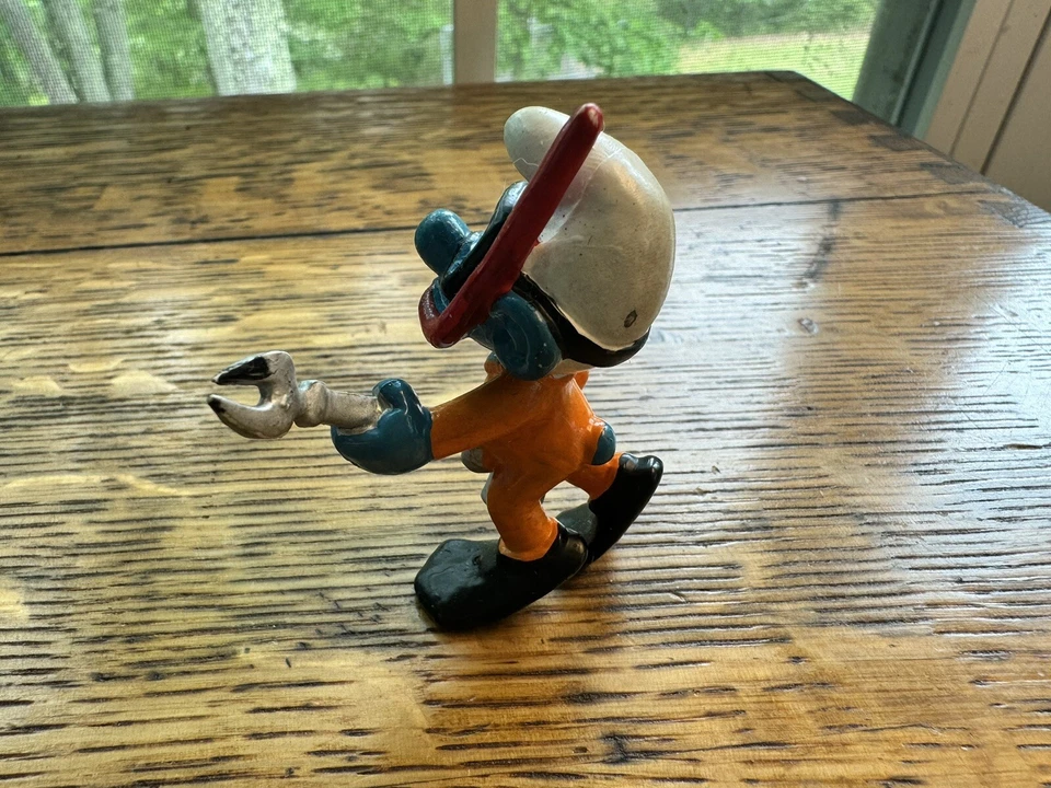 De colección 1979 Original SMURF Peyo Buceador Snorkeler Pescador Submarino Pescador ☼ Foto 4 de 4