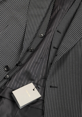 TOM FORD Regency Striped Gray 3 Piece Suit Size 48 / 38R U.S. Wool