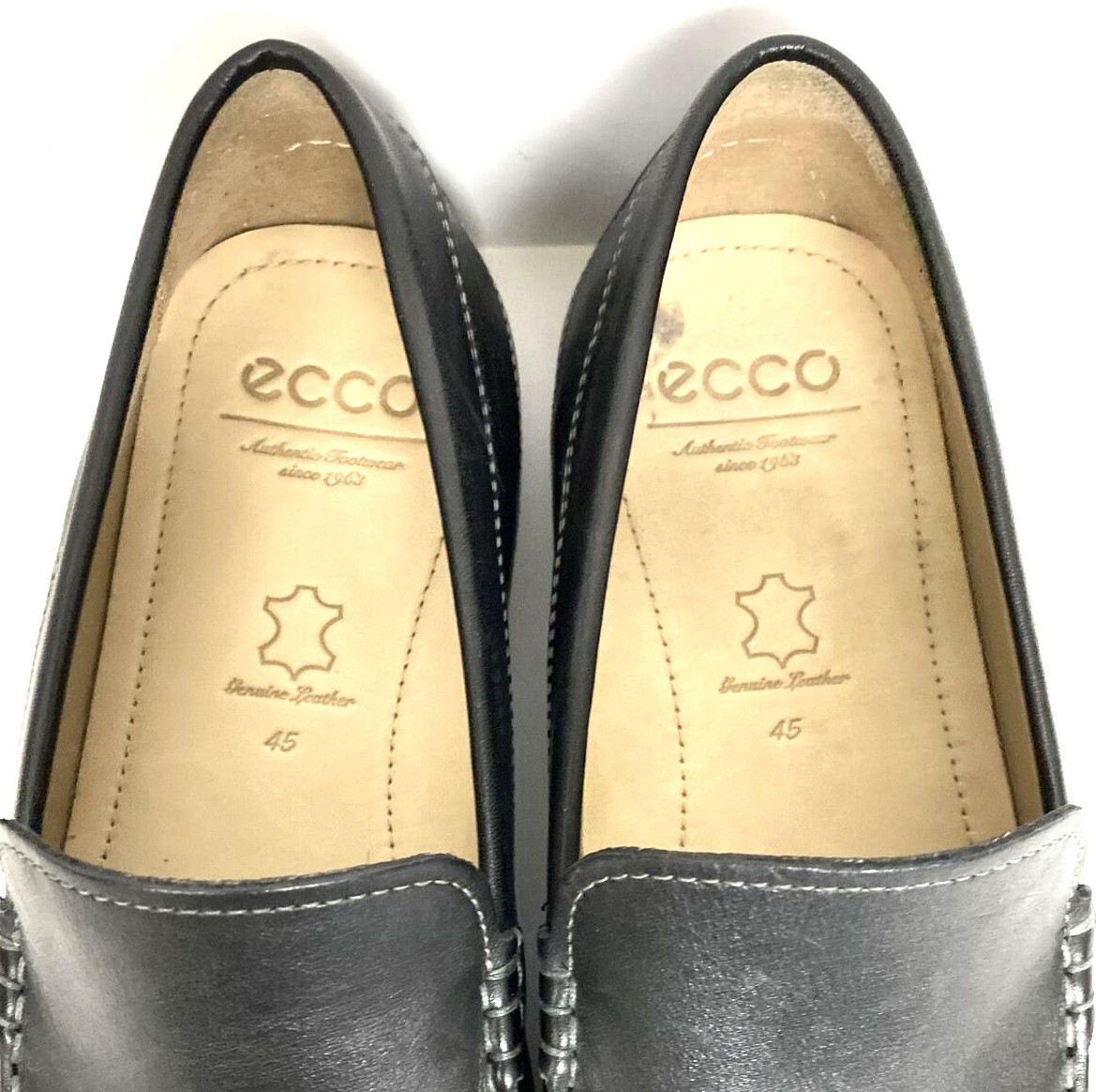 Mens ECCO Classic Slip On Moc Black Leather Driving Loafers  display picture 1