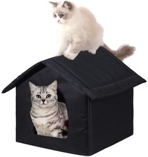 Cat Houses for Outdoor Cats, Weatherproof Outdoor House for Feral Cats, Warm Sta