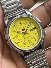 Vintage Refurbished Yellow Seiko Automatic Day/Date Japan Men's Wrist Watch