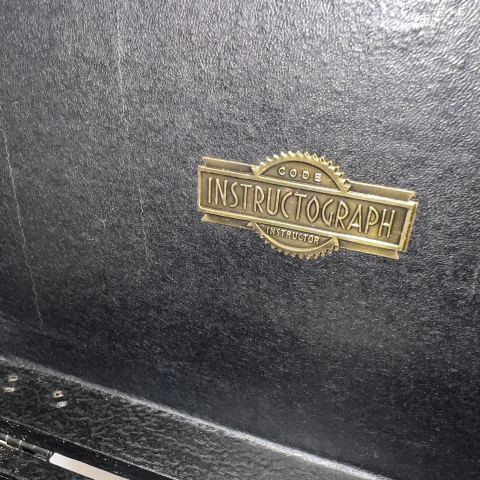 Vintage Code Instructograph Morse Code Trainer Machine WWII Era Spy w/Case Clean - Image 2 of 4