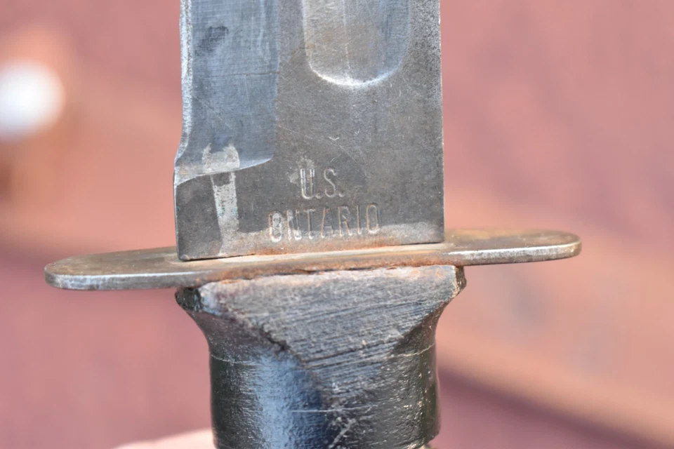 CUCHILLO DE COMBATE POST GUERRA DE VIETNAM MARCA MILITAR DE EE. UU. 2-US ONTARIO-PROBABLEMENTE USMC (26527 Foto 2 de 3