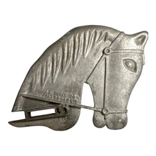 Antique J.E. Burke Aluminum Playground Swing Glider Horse Head