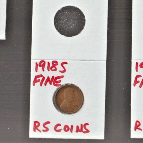 1918S   FINE   LINCOLN  CENT     FINE   1918S    /   RS COINS #18H  FREE SHIP !