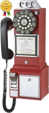 CR56-RE 1950'S Payphone with Push Button Technology Red