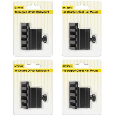 4pc 45 Degree Offset Picatinny /Weaver Rail Mount Offset 4 Slots for Optic Sight