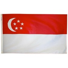 Singapur Flagge - nagelneu - bestickt - 3x5’